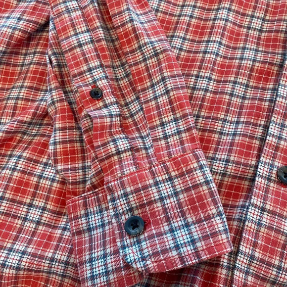 Bob Timberlake Men’s Long Sleeve Button Down Shirt. XLT Orange & White plaid - Picture 6 of 10